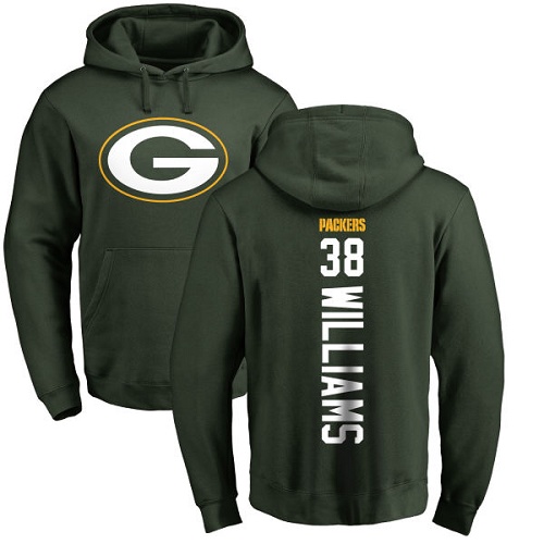 Men Green Bay Packers Green #38 Williams Tramon Backer Nike NFL Pullover Hoodie Sweatshirts->nfl t-shirts->Sports Accessory